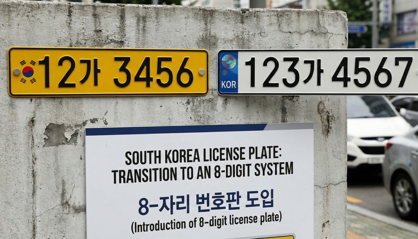 South Korea license plate: Transition to an 8-digit System